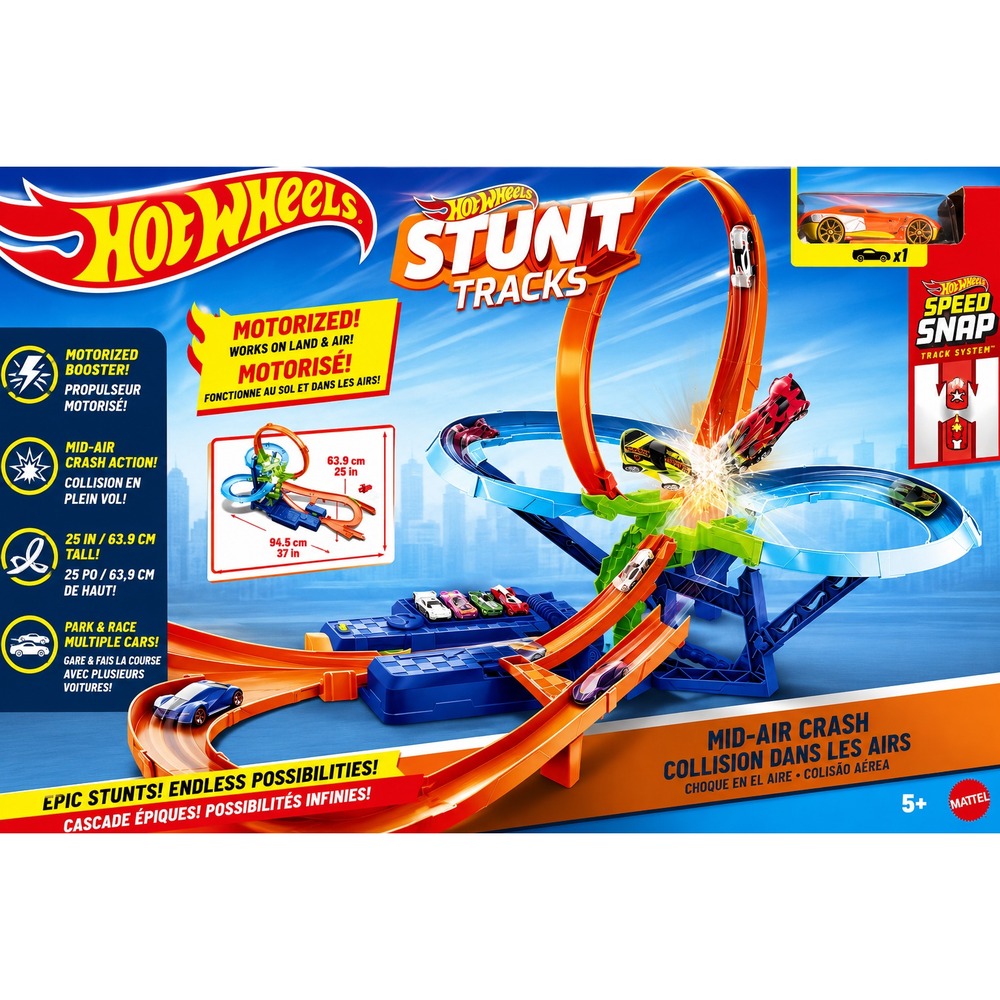 HOT WHEELS STUNT TRACKS/MID-AIR CRASH MOTORIZED PLAYSET/MATTEL/NEW/MSHWST082026